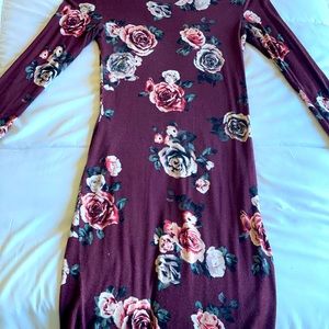Floral Bodycon Half-Sleeve Dress
